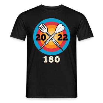 2022 Darts 180 fléchettes 180 en fléchettes - T-shirt homme - noir - Devant - AI Model Male 178 light (178cm)