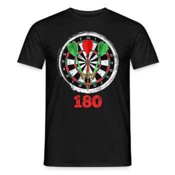 Darts 180 dartboard 180 in dart - Men's T-Shirt - black - Front - AI Model Male 178 light (178cm)
