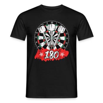 Darts 180 dartboard 180 in darts - Men's T-Shirt - black - Front - AI Model Male 178 light (178cm)