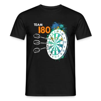 Team 180 Darts 180 dartboard 180 in darts - Men's T-Shirt - black - Front - AI Model Male 178 light (178cm)