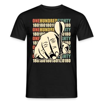 Darts 180 Dartpfeile 180 in Dart - Men's T-Shirt - black - Front - AI Model Male 178 light (178cm)