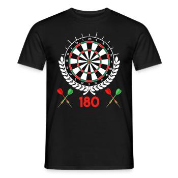 Darts 180 dartboard 180 in darts - Men's T-Shirt - black - Front - AI Model Male 178 light (178cm)