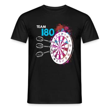 Team 180 Darts 180 dartboard 180 in darts - Men's T-Shirt - black - Front - AI Model Male 178 light (178cm)