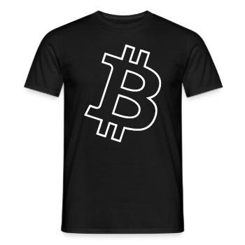 Bitcoin Big Logo white - Männer T-Shirt - Schwarz - Vorne - AI Model Male 178 light (178cm)