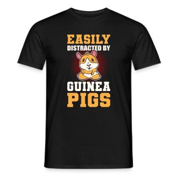 Easily Distracted By Guinea Pigs Guinea Pig - Männer T-Shirt - Schwarz - Vorne - AI Model Male 178 light (178cm)