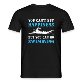 Vous ne pouvez pas acheter le bonheur, mais vous pouvez aller nager - T-shirt homme - noir - Devant - AI Model Male 178 light (178cm)
