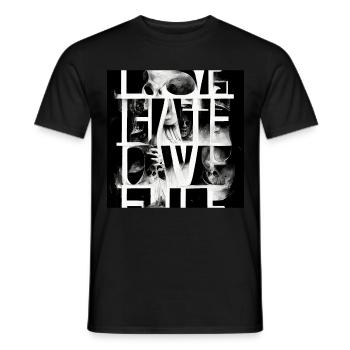 Love Hate - Men's T-Shirt - black - Front - AI Model Male 178 light (178cm)