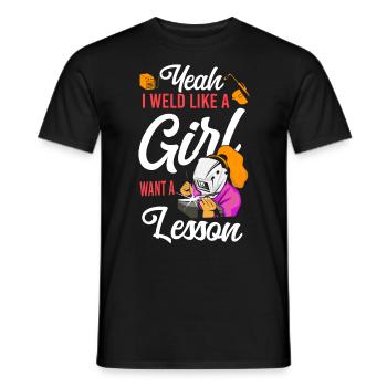 Welder Welding Female Welder Yeah - Männer T-Shirt - Schwarz - Vorne - AI Model Male 178 light (178cm)