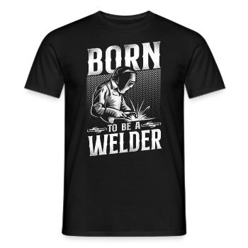 Welder Welding Vintage Born To Be - Men's T-Shirt - black - Front - AI Model Male 178 light (178cm)
