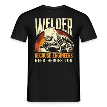 Welder Welding Vintage Retro - Männer T-Shirt - Schwarz - Vorne - AI Model Male 178 light (178cm)