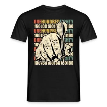 Darts 180 Dartpfeile 180 in Dart - Men's T-Shirt - black - Front - AI Model Male 178 light (178cm)