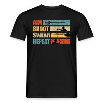 Darts Aim Shoot Swear Repeat Dart Zubehör Darts - Männer T-Shirt - Schwarz - Vorne - AI Model Male 178 light (178cm)