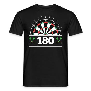 Darts 180 dartboard 180 in darts - Men's T-Shirt - black - Front - AI Model Male 178 light (178cm)
