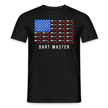 Dart Master USA Darts Pfeile - Männer T-Shirt - Schwarz - Vorne - AI Model Male 178 light (178cm)