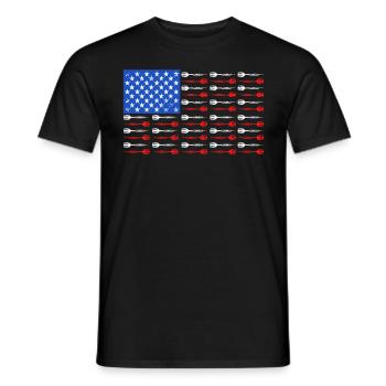 Dart Master USA Darts Pfeile - Männer T-Shirt - Schwarz - Vorne - AI Model Male 178 light (178cm)