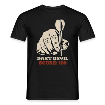 Dart Devil Score Dartpfeile 180 en fléchettes - T-shirt homme - noir - Devant - AI Model Male 178 light (178cm)
