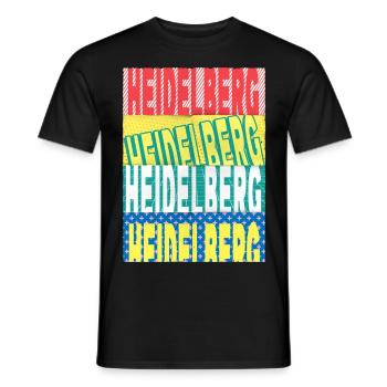 Heidelberg Deutschland Stadt Schrift Skyline - Männer T-Shirt - Schwarz - Vorne - AI Model Male 178 light (178cm)