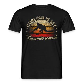 Le curling est toujours une bonne idée Retro Curling Motif - T-shirt homme - noir - Devant - AI Model Male 178 light (178cm)