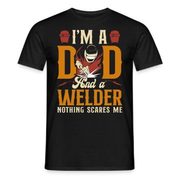 Welder Welding Dad Father Vintage - Men's T-Shirt - black - Front - AI Model Male 178 light (178cm)