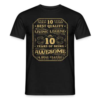 10 anniversaire 10 ans homme 10 ans légende 10 - T-shirt homme - noir - Devant - AI Model Male 178 light (178cm)