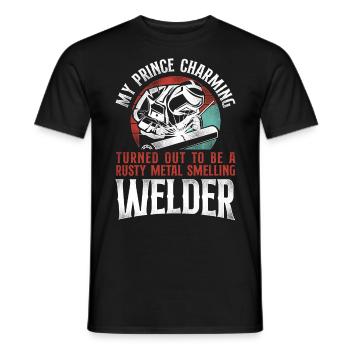 Soudeur Soudage Girlfriend Vintage - T-shirt homme - noir - Devant - AI Model Male 178 light (178cm)