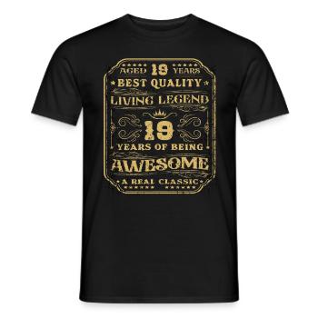 19 birthday 19 years man 19 years legend 19 - Men's T-Shirt - black - Front - AI Model Male 178 light (178cm)