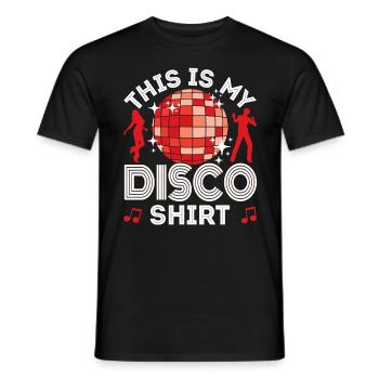 Disco 70s 80s Disco Party Outfit DiscoTheque - Men's T-Shirt - black - Front - AI Model Male 178 light (178cm)