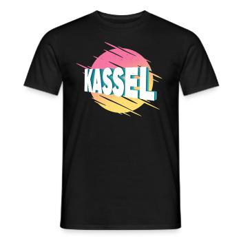 Kassel Germany City Font Vintage Retro - Men's T-Shirt - black - Front - AI Model Male 178 light (178cm)