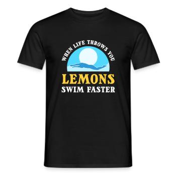 When Life Throws You Lemons, Swim Faster Swimming - Men's T-Shirt - black - Front - AI Model Male 178 light (178cm)