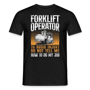 Certified Forklift Truck Operator - Men's T-Shirt - black - Front - AI Model Male 178 light (178cm)