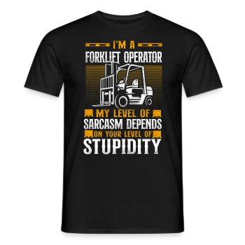 Certified Forklift Truck Operator - Men's T-Shirt - black - Front - AI Model Male 178 light (178cm)