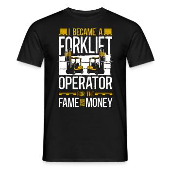 Certified Forklift Truck Operator - Men's T-Shirt - black - Front - AI Model Male 178 light (178cm)