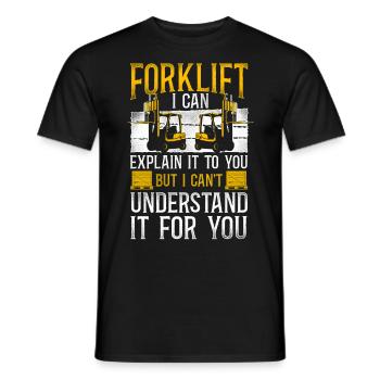Certified Forklift Truck Operator - Men's T-Shirt - black - Front - AI Model Male 178 light (178cm)