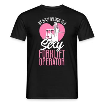 Opérateur de chariot élévateur certifié - T-shirt homme - noir - Devant - AI Model Male 178 light (178cm)