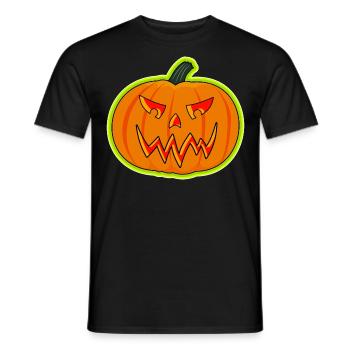 Gruseliges Kürbisgesicht Laterne Kostüm Geschenk - Männer T-Shirt - Schwarz - Vorne - AI Model Male 178 light (178cm)