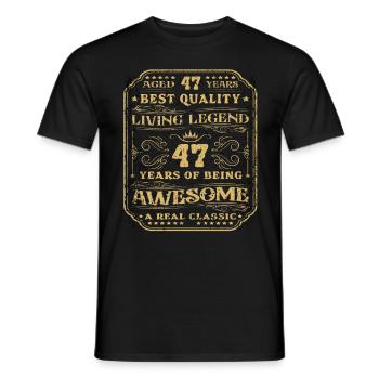 47 Geburtstag 47 Jahre Mann 47 jahre legende 47 - Männer T-Shirt - Schwarz - Vorne - AI Model Male 178 light (178cm)