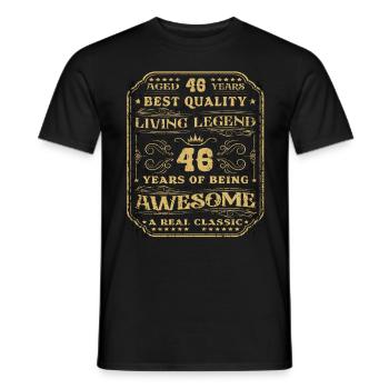 46 birthday 46 years man 46 years legendary 46 - Men's T-Shirt - black - Front - AI Model Male 178 light (178cm)