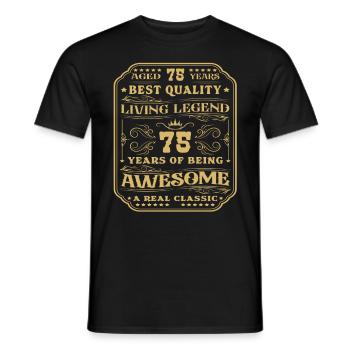 75 anniversaire 75 ans homme 75 ans légendaire 75 - T-shirt homme - noir - Devant - AI Model Male 178 light (178cm)