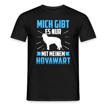 Mich gibt es nur mit meinem Hovawart - Männer T-Shirt - Schwarz - Vorne - AI Model Male 178 light (178cm)