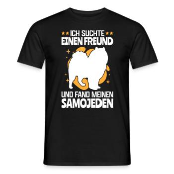 Ich fand meinen Samojede Schlittenhund - Männer T-Shirt - Schwarz - Vorne - AI Model Male 178 light (178cm)
