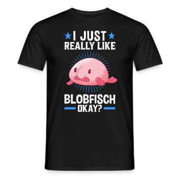 I like blobfish ugly fish memes - Men's T-Shirt - black - Front - AI Model Male 178 light (178cm)