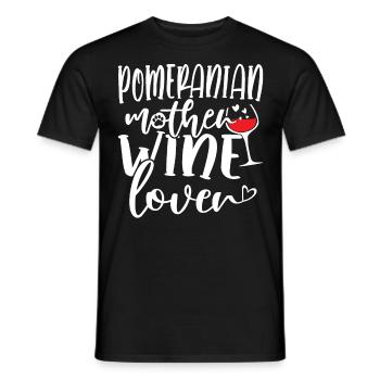 Wine Lover POMERANIAN Mother - Männer T-Shirt - Schwarz - Vorne - AI Model Male 178 light (178cm)