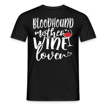 Wine Lover BLOODHOUND Mother - Männer T-Shirt - Schwarz - Vorne - AI Model Male 178 light (178cm)