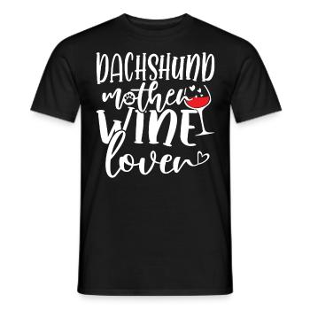 Wine Lover DACHSHUND Mother - Männer T-Shirt - Schwarz - Vorne - AI Model Male 178 light (178cm)