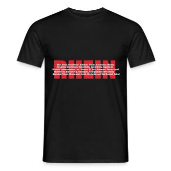Rhein - deutscher Fluss und seine Städte - Männer T-Shirt - Schwarz - Vorne - AI Model Male 178 light (178cm)