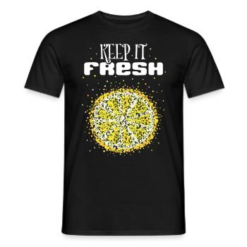Costume de citron Remplacement Carnaval Cadeau Carnaval - T-shirt homme - noir - Devant - AI Model Male 178 light (178cm)
