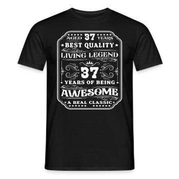 37 birthday 37 years man 37 years legendary 37 - Men's T-Shirt - black - Front - AI Model Male 178 light (178cm)