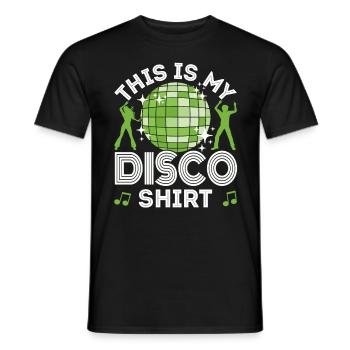 Disco 70s 80s Disco Party Outfit DiscoTheque - Men's T-Shirt - black - Front - AI Model Male 178 light (178cm)