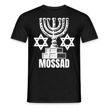Mossad Israël Renseignement israélien Tel Aviv - T-shirt homme - noir - Devant - AI Model Male 178 light (178cm)