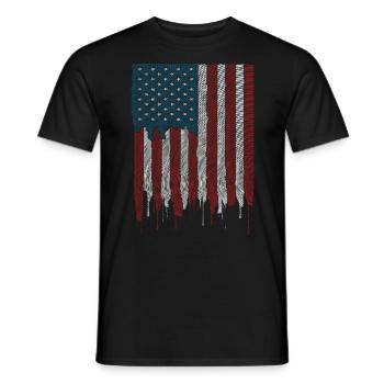 Amerikanischer Flagge USA United States Of America - Männer T-Shirt - Schwarz - Vorne - AI Model Male 178 light (178cm)
